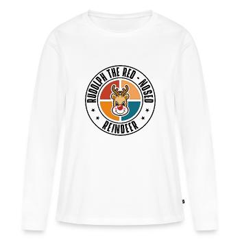 Rudolph - Frauen Premium Bio Langarmshirt - Weiß - Vorne - Julia (174cm)