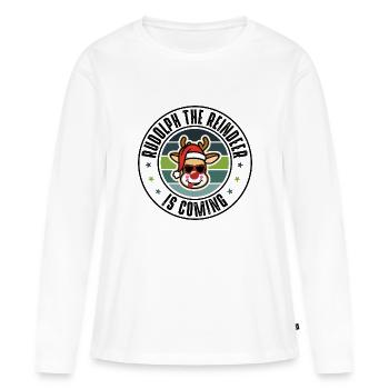Rudolph - Frauen Premium Bio Langarmshirt - Weiß - Vorne - Julia (174cm)