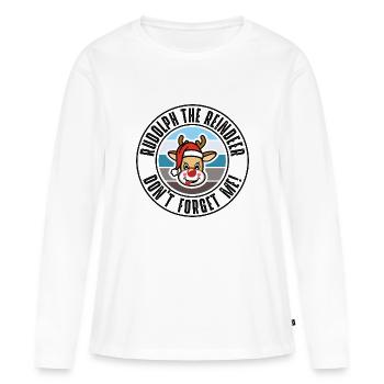 Rudolph - Frauen Premium Bio Langarmshirt - Weiß - Vorne - Julia (174cm)