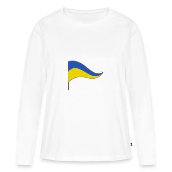 Ukraine. Drapeau drapeaux drapeau pays drapeau - T-shirt manches longues Premium bio Femme - blanc - Devant - Julia (174cm)