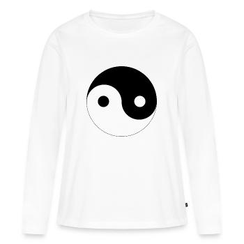 Yin Yang - T-shirt manches longues Premium bio Femme - blanc - Devant - Julia (174cm)