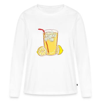 citron lime citron veggie Veggie agrumes - T-shirt manches longues Premium bio Femme - blanc - Devant - Julia (174cm)