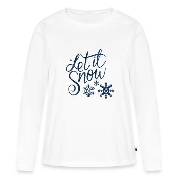 Let il snow Noël New shape fane design vintage - T-shirt manches longues Premium bio Femme - blanc - Devant - Julia (174cm)