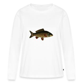 Carpes poissons - T-shirt manches longues Premium bio Femme - blanc - Devant - Julia (174cm)
