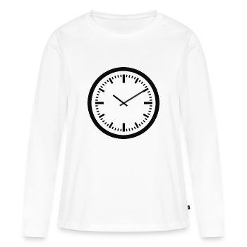 horloge montre clock time hourglass sabuhr144 - T-shirt manches longues Premium bio Femme - blanc - Devant - Julia (174cm)