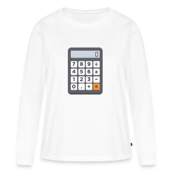 Maintenant, vous avez toujours votre calculatrice sur vous. - T-shirt manches longues Premium bio Femme - blanc - Devant - Julia (174cm)
