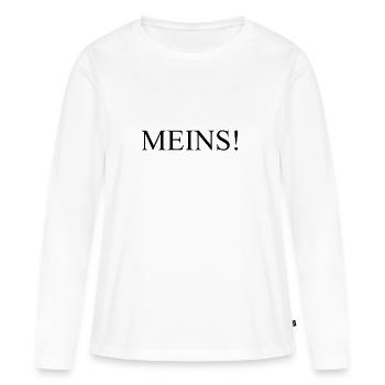 MEINS! - Frauen Premium Bio Langarmshirt - Weiß - Vorne - Julia (174cm)