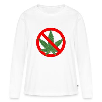 Aucune interdiction de cannabis - T-shirt manches longues Premium bio Femme - blanc - Devant - Julia (174cm)