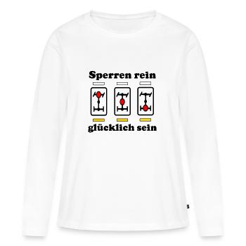 Sperre rein glücklich Sein Differentialsperre 4x4 - Frauen Premium Bio Langarmshirt - Weiß - Vorne - Julia (174cm)