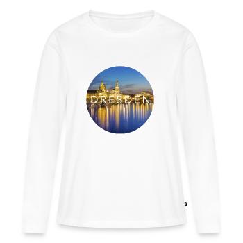 Dresde - T-shirt manches longues Premium bio Femme - blanc - Devant - Julia (174cm)