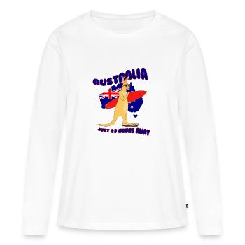 Surfing Kangaroo Australia - T-shirt manches longues Premium bio Femme - blanc - Devant - Julia (174cm)