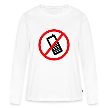 radio mobile téléphone téléphone mobile téléphone Retro23 - T-shirt manches longues Premium bio Femme - blanc - Devant - Julia (174cm)