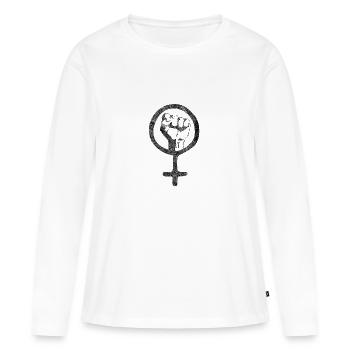 Girl Power Girls Feminism Logo Gift Idea - Women's Premium Organic Long Sleeve Shirt - white - Front - Julia (174cm)