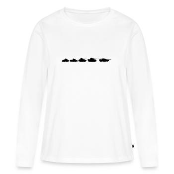 chars allemands Leopard 2 Evolution Tiger Panzer2 - T-shirt manches longues Premium bio Femme - blanc - Devant - Julia (174cm)