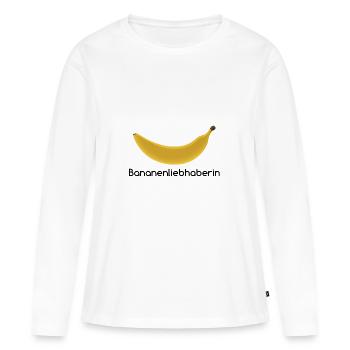 Bananenliebhaberin Geschenkidee - Frauen Premium Bio Langarmshirt - Weiß - Vorne - Julia (174cm)