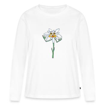 Edelweiss - Frauen Premium Bio Langarmshirt - Weiß - Vorne - Julia (174cm)