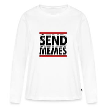Envoyer lâche T-shirt - T-shirt manches longues Premium bio Femme - blanc - Devant - Julia (174cm)