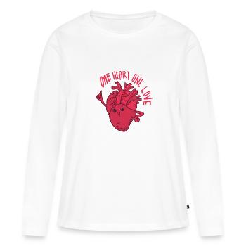 A heart a love - Women's Premium Organic Long Sleeve Shirt - white - Front - Julia (174cm)