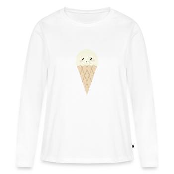 Kawaii Vanilla Ice Cream - Women's Premium Organic Long Sleeve Shirt - white - Front - Julia (174cm)