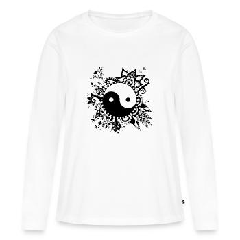 Yin Yang crazy decorated men ladies children - Women's Premium Organic Long Sleeve Shirt - white - Front - Julia (174cm)