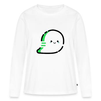 Cartoon / fantôme comique très sympathique - T-shirt manches longues Premium bio Femme - blanc - Devant - Julia (174cm)