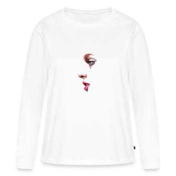 fashion girl - T-shirt manches longues Premium bio Femme - blanc - Devant - Julia (174cm)