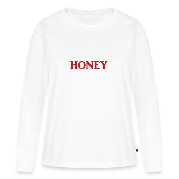 MIEL / MIEL - T-shirt manches longues Premium bio Femme - blanc - Devant - Julia (174cm)
