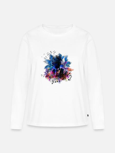Musik Mensch Art Design - Frauen Premium Bio Langarmshirt - Weiß
