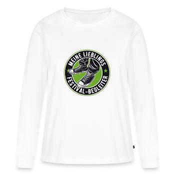 MEIN LIEBLINGS FESTIVAL BEGLEITER - Frauen Premium Bio Langarmshirt - Weiß - Vorne - Julia (174cm)