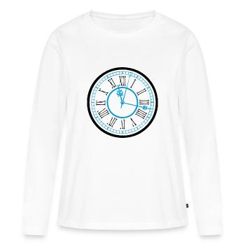 clock time clock time hourglass hourglass33 - Women's Premium Organic Long Sleeve Shirt - white - Front - Julia (174cm)