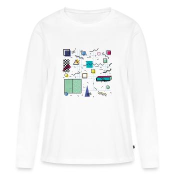 Eldram's Eighties Abstract 01 - Women's Premium Organic Long Sleeve Shirt - white - Front - Julia (174cm)