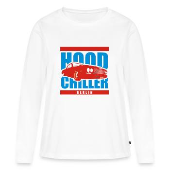 Low Rider Berlin capot Chiller - T-shirt manches longues Premium bio Femme - blanc - Devant - Julia (174cm)