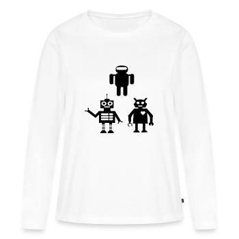Roboter Android - Frauen Premium Bio Langarmshirt - Weiß - Vorne - Julia (174cm)