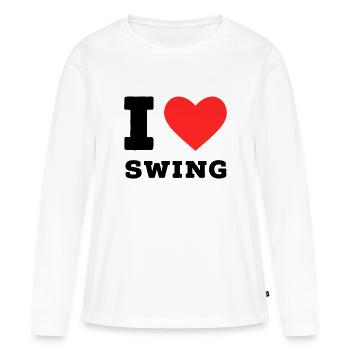 Ich liebe Swing - Frauen Premium Bio Langarmshirt - Weiß - Vorne - Julia (174cm)