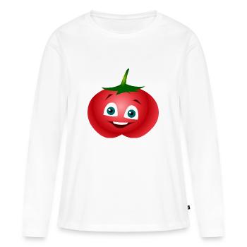 tomate tomates tomate légume légumes4 - T-shirt manches longues Premium bio Femme - blanc - Devant - Julia (174cm)