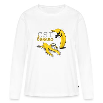 Bananen Kriminalität Hyäne - Frauen Premium Bio Langarmshirt - Weiß - Vorne - Julia (174cm)