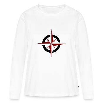 Kompass - Frauen Premium Bio Langarmshirt - Weiß - Vorne - Julia (174cm)