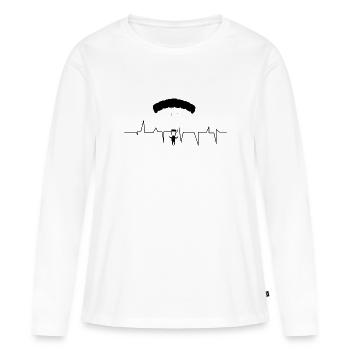 parachute - T-shirt manches longues Premium bio Femme - blanc - Devant - Julia (174cm)