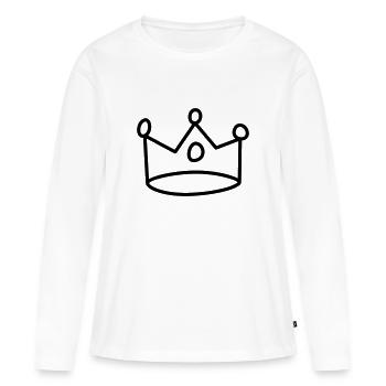 Couronne - T-shirt manches longues Premium bio Femme - blanc - Devant - Julia (174cm)