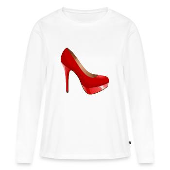 High heels - Frauen Premium Bio Langarmshirt - Weiß - Vorne - Julia (174cm)