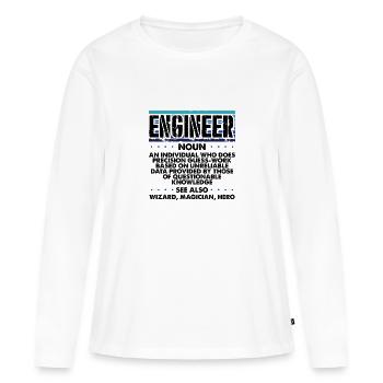 Engineer Gifts Precision Guesswork Wizard - T-shirt manches longues Premium bio Femme - blanc - Devant - Julia (174cm)