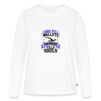 Nageur Gift Jobs Remplir portefeuilles Natation Remplissages - T-shirt manches longues Premium bio Femme - blanc - Devant - Julia (174cm)