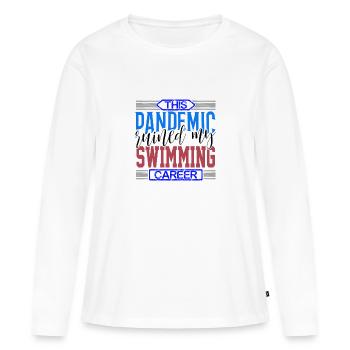 La pandémie de cadeaux de nageur a ruiné ma carrière de nageur - T-shirt manches longues Premium bio Femme - blanc - Devant - Julia (174cm)