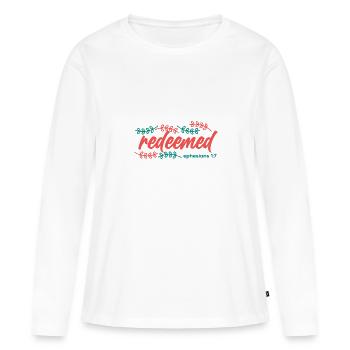 Christianity Redeemed Ephesians 1 7 christian Gift - Women's Premium Organic Long Sleeve Shirt - white - Front - Julia (174cm)
