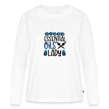 Crazy Essential Oils Lady Gifts Essential Oils - T-shirt manches longues Premium bio Femme - blanc - Devant - Julia (174cm)