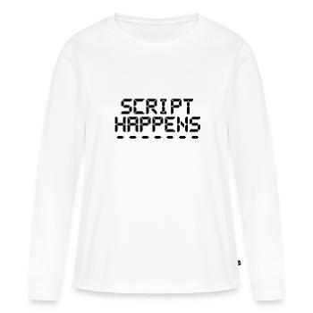 Le script de programmation informatique se produit Programmeur - T-shirt manches longues Premium bio Femme - blanc - Devant - Julia (174cm)