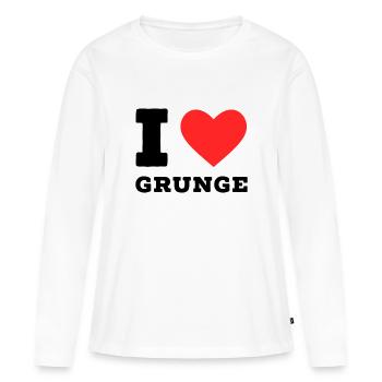 J’adore le grunge - T-shirt manches longues Premium bio Femme - blanc - Devant - Julia (174cm)