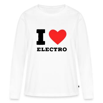 J’adore l’électro - T-shirt manches longues Premium bio Femme - blanc - Devant - Julia (174cm)
