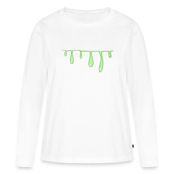 ligne slime verte ligne visqueuse - T-shirt manches longues Premium bio Femme - blanc - Devant - Julia (174cm)