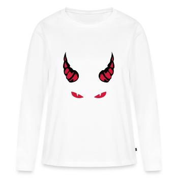 corne diable oeil mechant feroce 1910 - T-shirt manches longues Premium bio Femme - blanc - Devant - Julia (174cm)